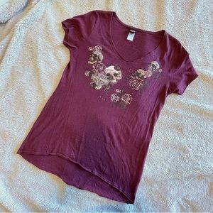 Like New Womens Maroon Harley Davidson Tee | Size L